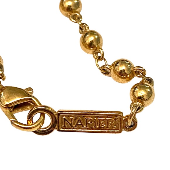 Vintage Napier Gold Ball Beaded Necklace - Picture 3 of 3